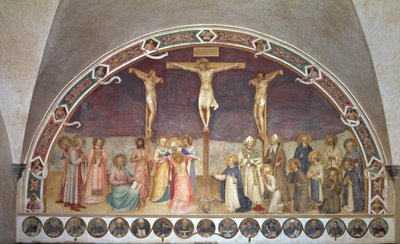 The Crucifixion, with SS. Cosmas, Damian, Francis and Bernard by Fra Angelico